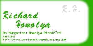 richard homolya business card